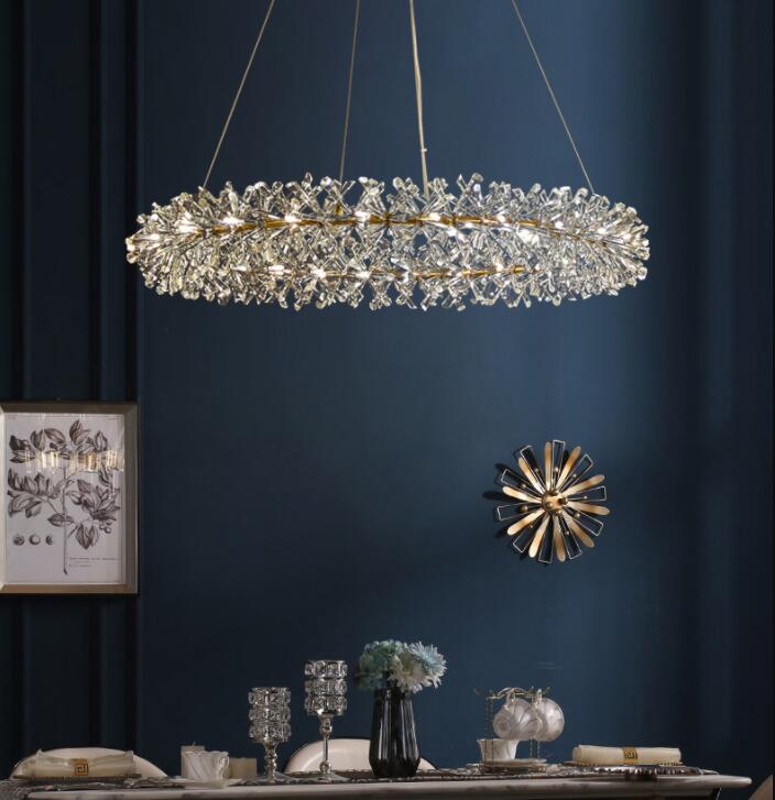 2 Wheel Frozen Ice Crystal Chandelier Light For Living Room Dining Hall - Image 10