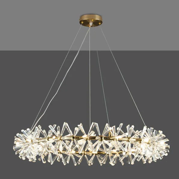 2 Wheel Frozen Ice Crystal Chandelier Light For Living Room Dining Hall - Image 11