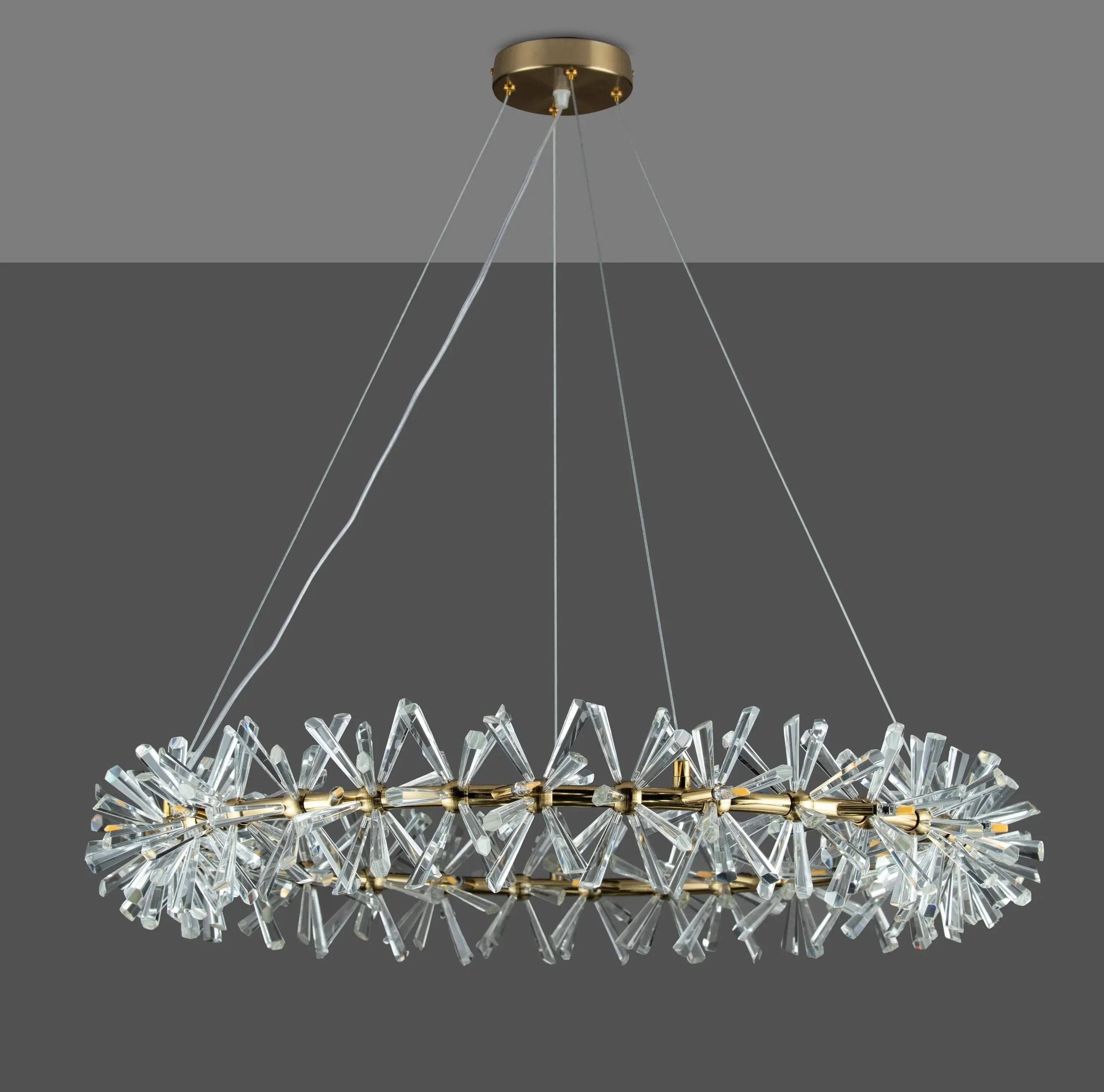 2 Wheel Frozen Ice Crystal Chandelier Light For Living Room Dining Hall - Image 12