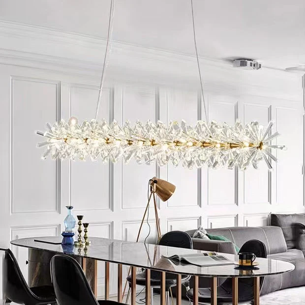 2 Wheel Frozen Ice Crystal Chandelier Light For Living Room Dining Hall - Image 17