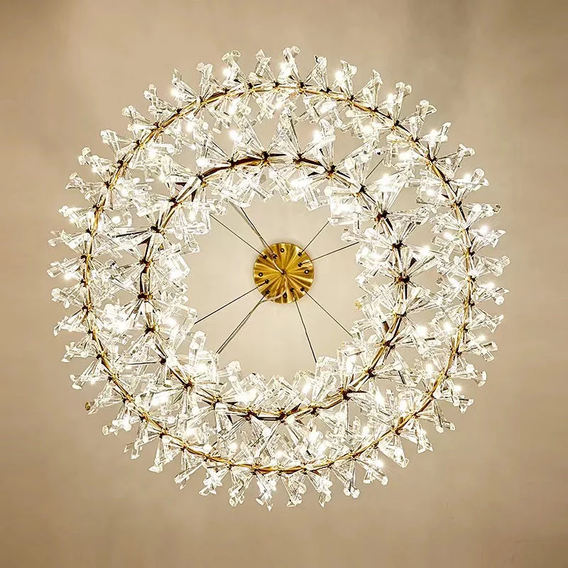 2 Wheel Frozen Ice Crystal Chandelier Light For Living Room Dining Hall - Image 20