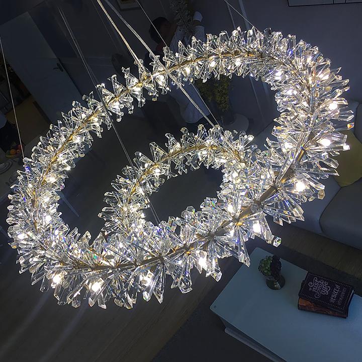 2 Wheel Frozen Ice Crystal Chandelier Light For Living Room Dining Hall - Image 22
