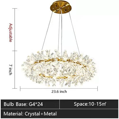 2 Wheel Frozen Ice Crystal Chandelier Light For Living Room Dining Hall - Image 23