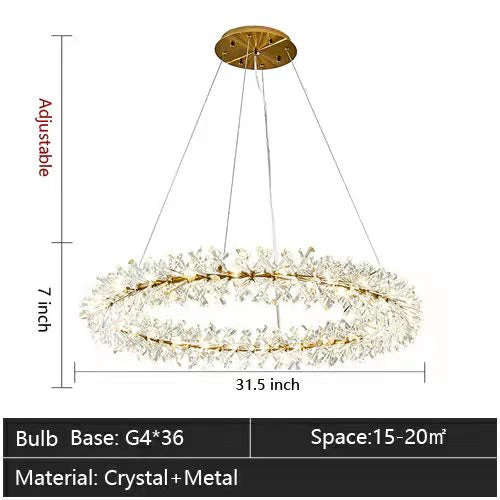 2 Wheel Frozen Ice Crystal Chandelier Light For Living Room Dining Hall - Image 24