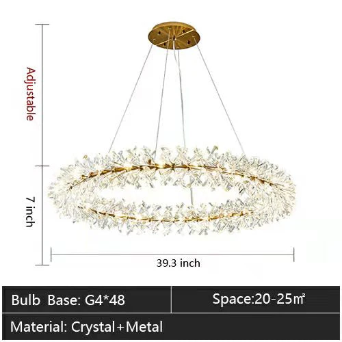 2 Wheel Frozen Ice Crystal Chandelier Light For Living Room Dining Hall - Image 25