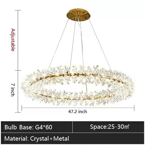 2 Wheel Frozen Ice Crystal Chandelier Light For Living Room Dining Hall - Image 26