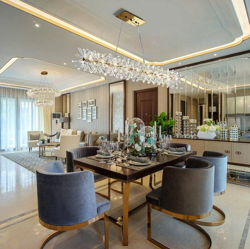 2 Wheel Frozen Ice Crystal Chandelier Light For Living Room Dining Hall - Image 7