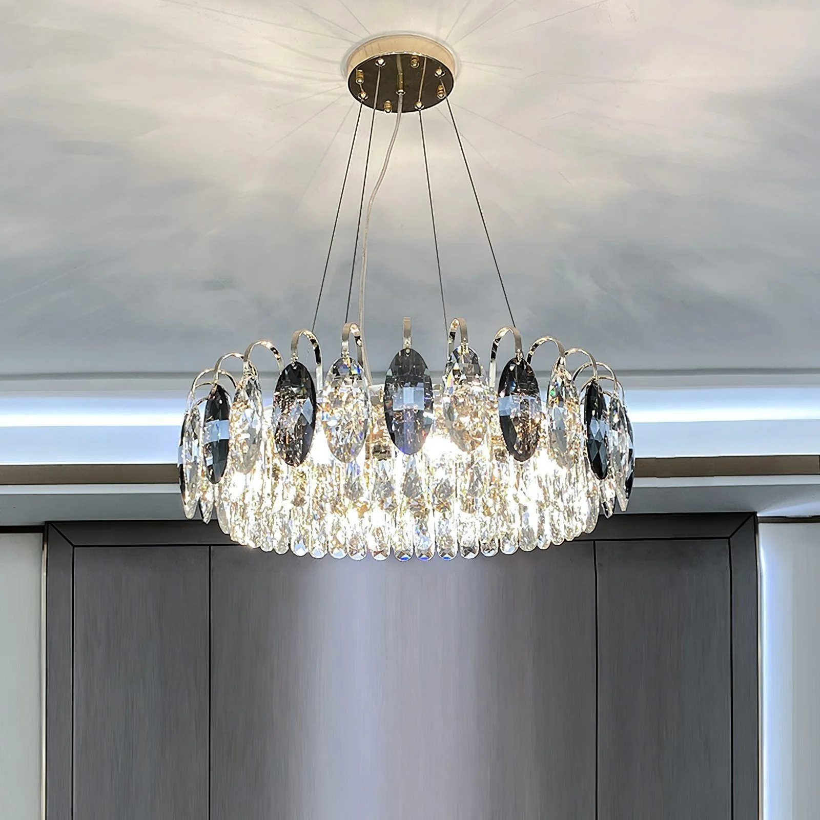 Luxurious K9 Crystal Chandelier Modern Ceiling Light Fixtures Set for Living Room/Dining Room - Image 10