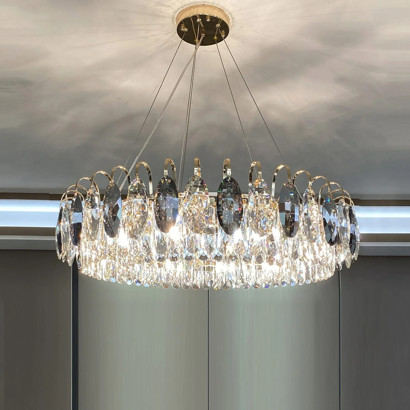 Luxurious K9 Crystal Chandelier Modern Ceiling Light Fixtures Set for Living Room/Dining Room - Image 11
