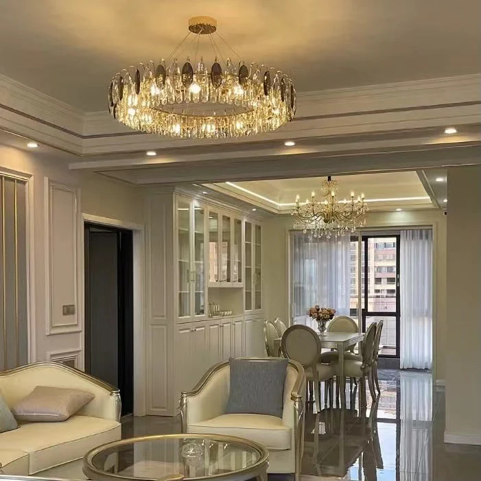 Luxurious K9 Crystal Chandelier Modern Ceiling Light Fixtures Set for Living Room/Dining Room - Image 16