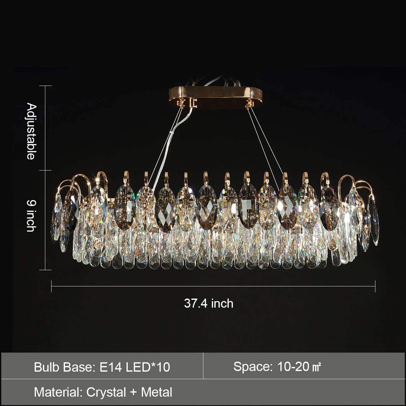 Luxurious K9 Crystal Chandelier Modern Ceiling Light Fixtures Set for Living Room/Dining Room - Image 25
