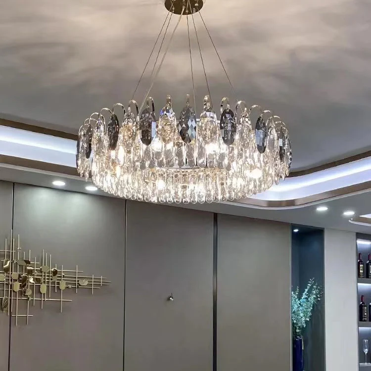 Luxurious K9 Crystal Chandelier Modern Ceiling Light Fixtures Set for Living Room/Dining Room - Image 5