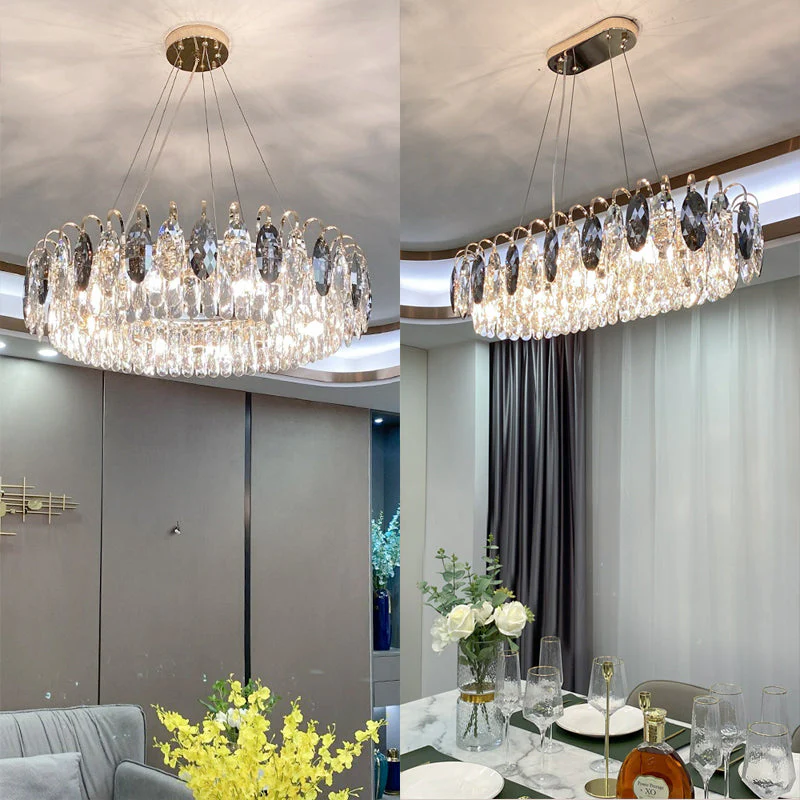 Luxurious K9 Crystal Chandelier Modern Ceiling Light Fixtures Set for Living Room/Dining Room - Image 8