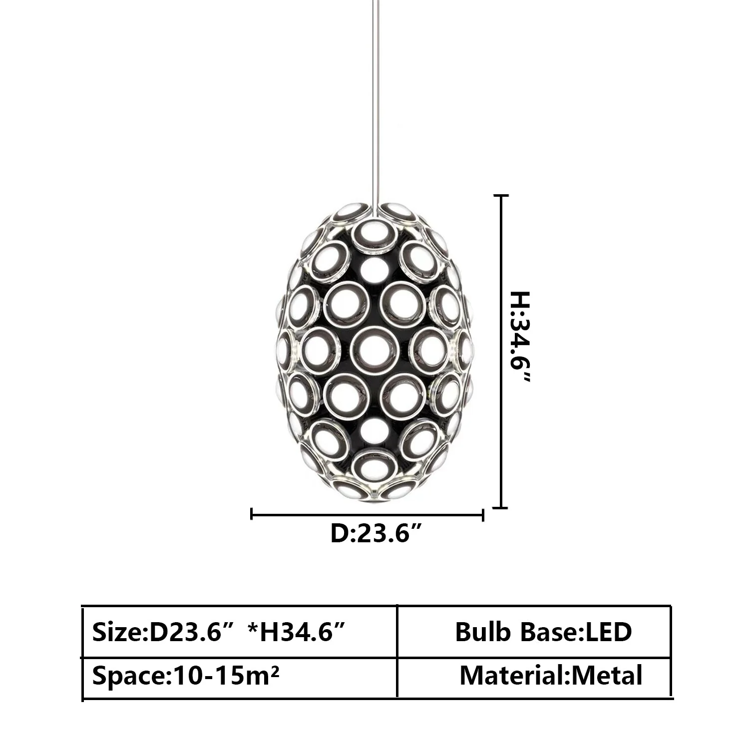 Modern Art Egg-shaped Chandelier Iconic Eyes LED Pendant Light For Dining Room/Living Room - Image 13