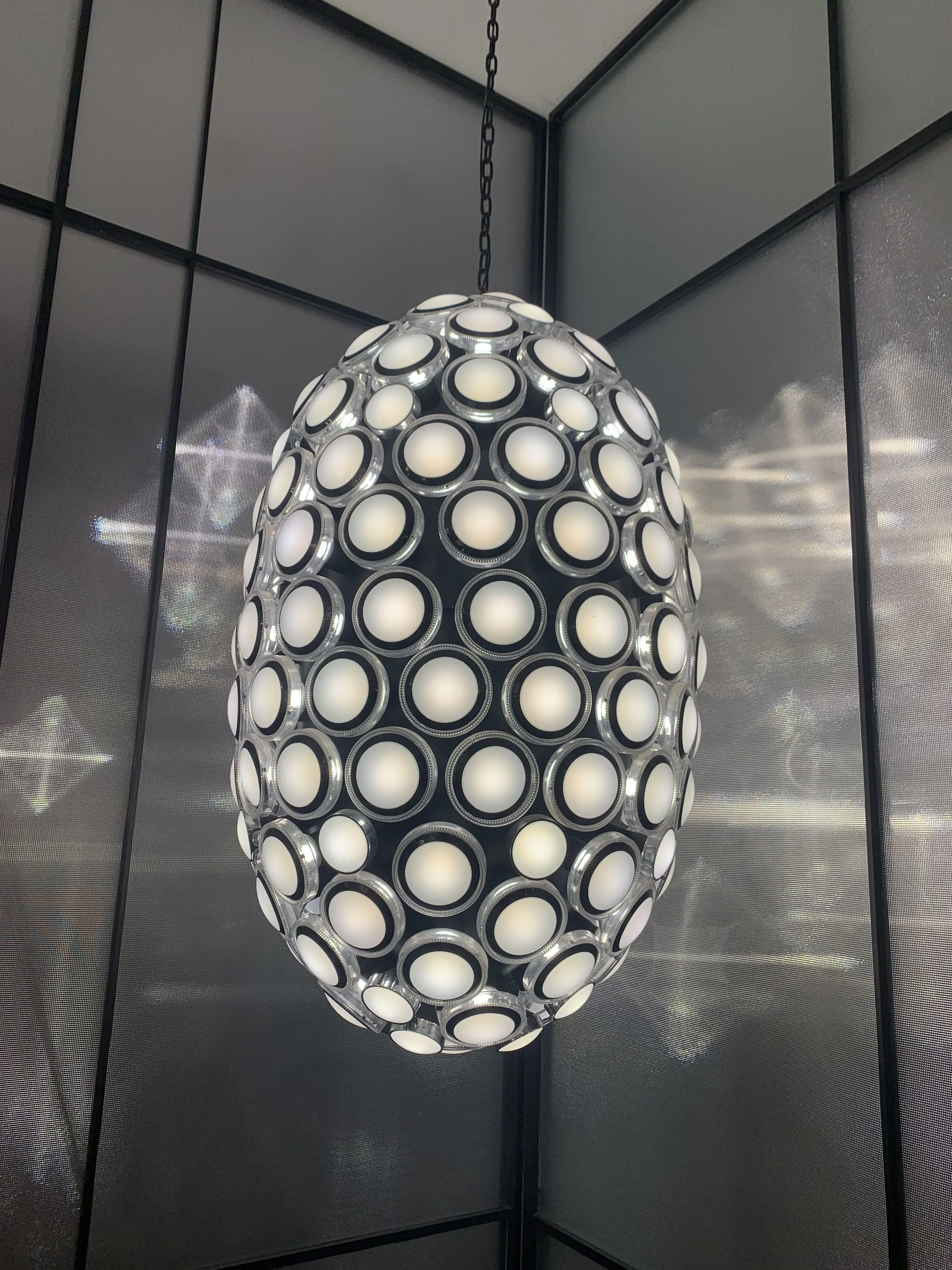 Modern Art Egg-shaped Chandelier Iconic Eyes LED Pendant Light For Dining Room/Living Room - Image 3