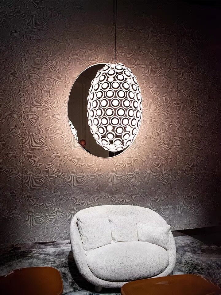Modern Art Egg-shaped Chandelier Iconic Eyes LED Pendant Light For Dining Room/Living Room - Image 5