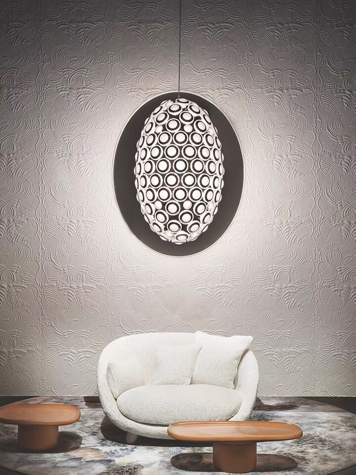 Modern Art Egg-shaped Chandelier Iconic Eyes LED Pendant Light For Dining Room/Living Room - Image 7