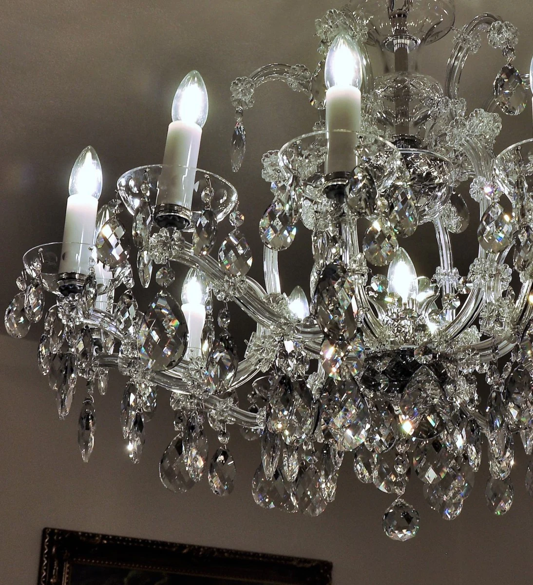 12-flame Maria Theresa silver crystal chandelier with adjustment for low ceiling - Image 2