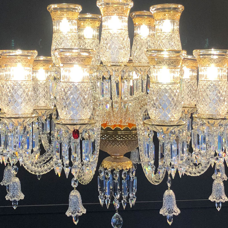 15 Lights Bacara Chandelier Gold & Clear Baccarat Crystal Lighting - Image 2