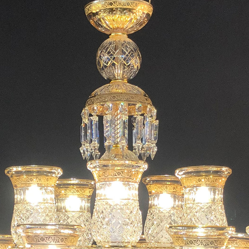 15 Lights Bacara Chandelier Gold & Clear Baccarat Crystal Lighting - Image 3
