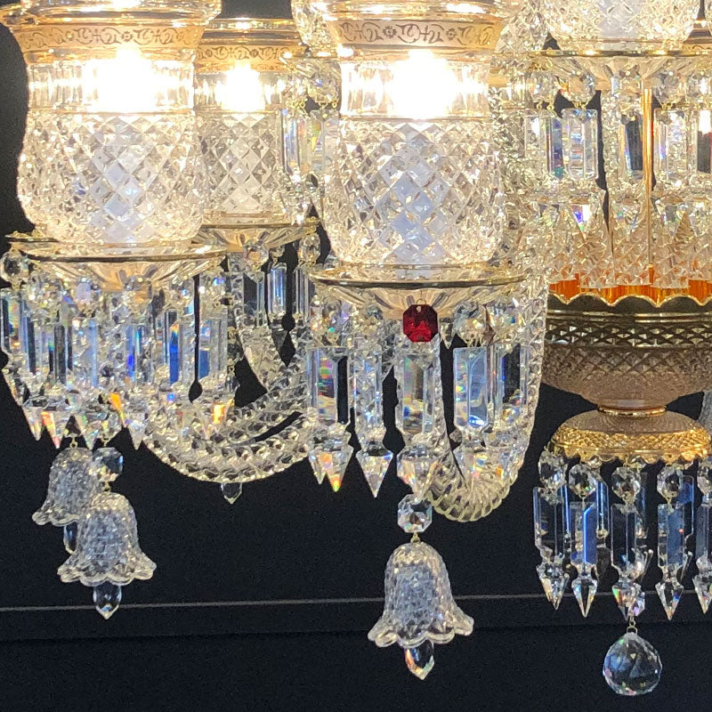 15 Lights Bacara Chandelier Gold & Clear Baccarat Crystal Lighting - Image 4