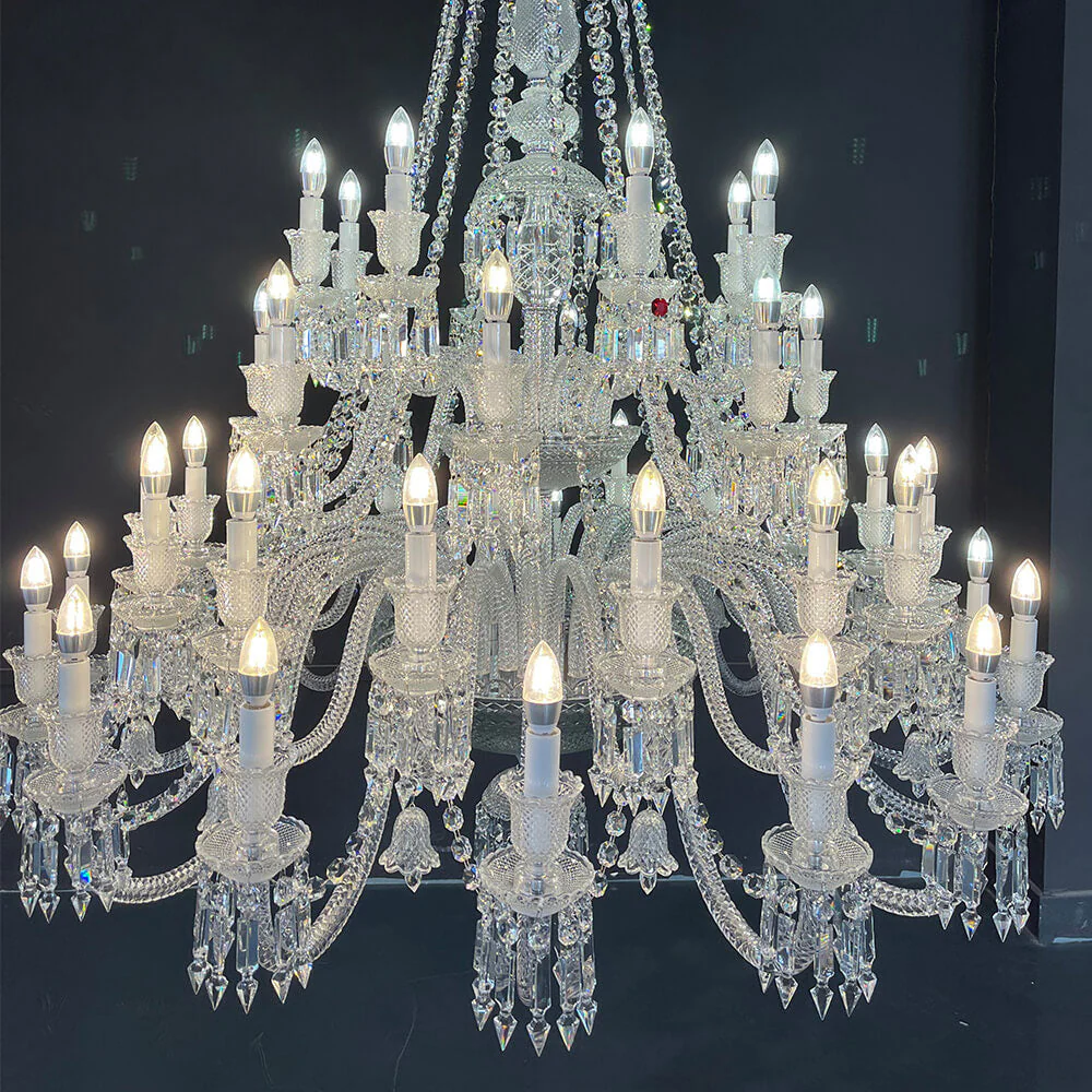 48 Lamps Elegant Zenith Bacara Crystal Chandelier for Big Living Room - Image 4