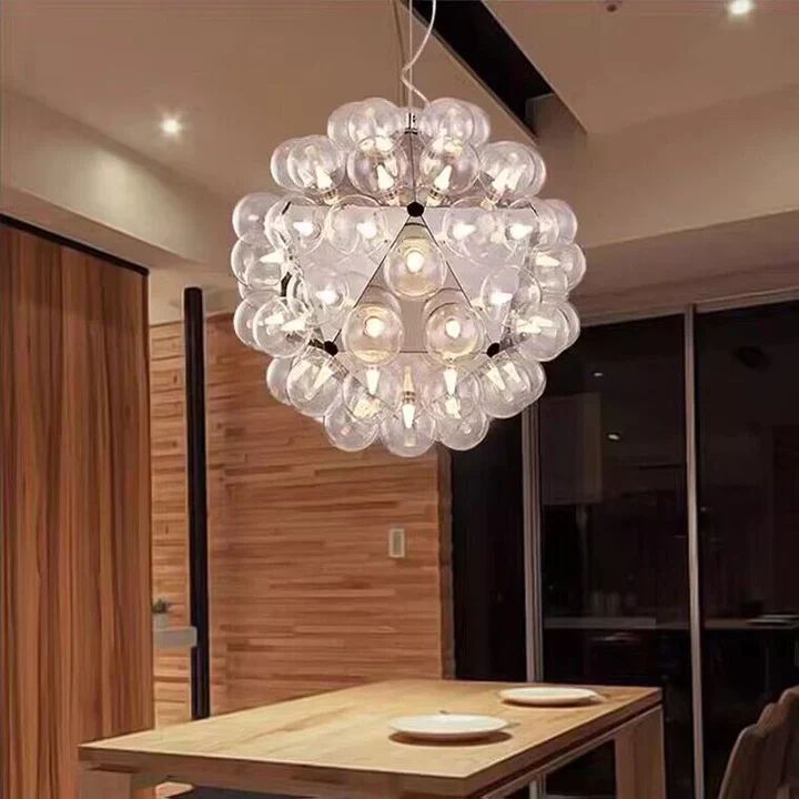 Italian Designer Creative Glass Ball Chandelier Scandinavian Dandelion Hallway/Entryway/Staircase Light Fixture - Image 3