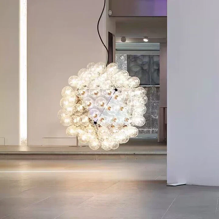 Italian Designer Creative Glass Ball Chandelier Scandinavian Dandelion Hallway/Entryway/Staircase Light Fixture - Image 4