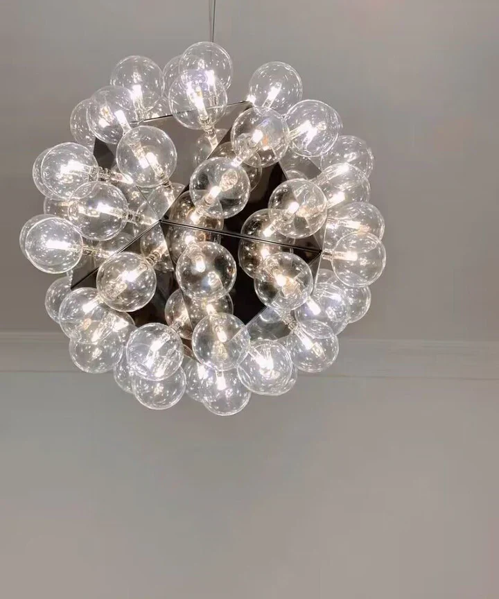 Italian Designer Creative Glass Ball Chandelier Scandinavian Dandelion Hallway/Entryway/Staircase Light Fixture - Image 7
