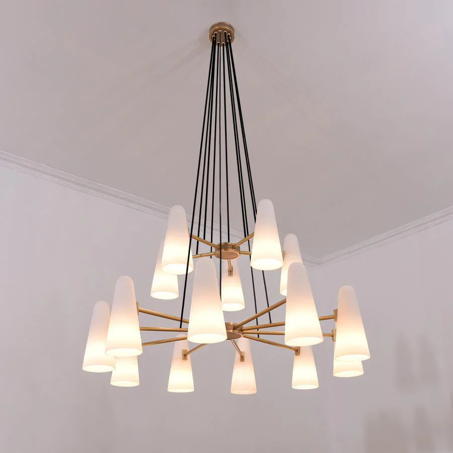 2-Tier White Porcelain Round Chandelier - Image 2
