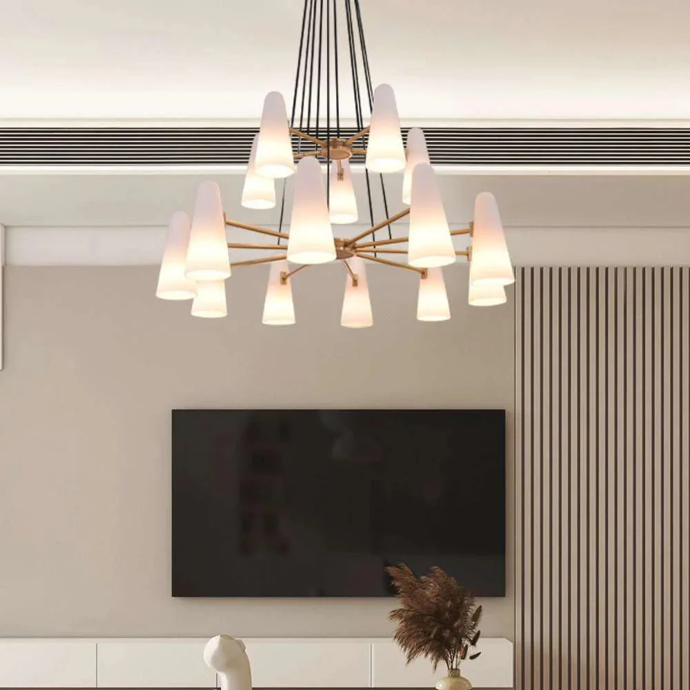 2-Tier White Porcelain Round Chandelier - Image 5