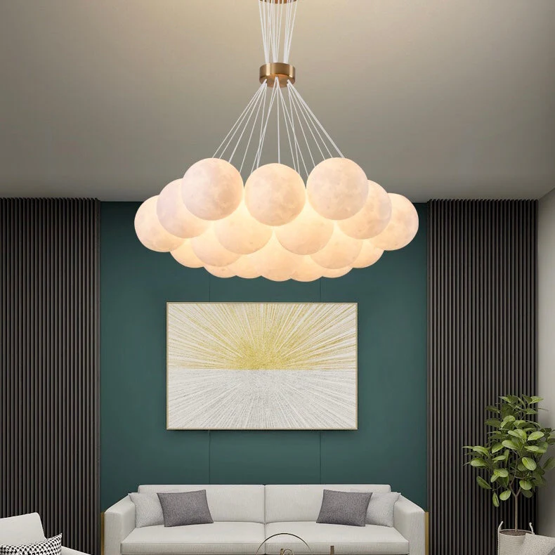 Bubble Moon Chandelier Bedroom Ceiling Light Modern Nordic Lamp - Image 8