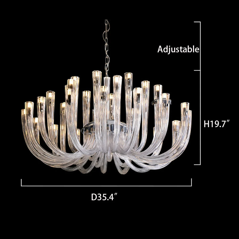 Fashion 12/ 16/ 32 Lights Glass Chandelier Classic Candle Style Ceiling Light Fixture For Living/ Dining Room Decoration - Image 18