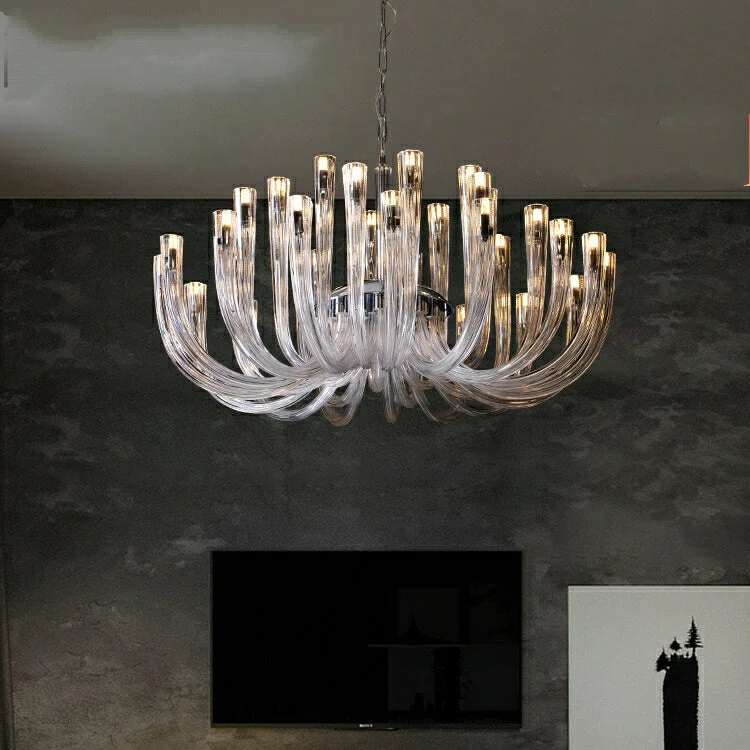 Fashion 12/ 16/ 32 Lights Glass Chandelier Classic Candle Style Ceiling Light Fixture For Living/ Dining Room Decoration - Image 3