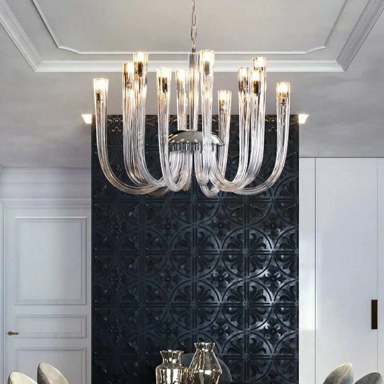 Fashion 12/ 16/ 32 Lights Glass Chandelier Classic Candle Style Ceiling Light Fixture For Living/ Dining Room Decoration - Image 6
