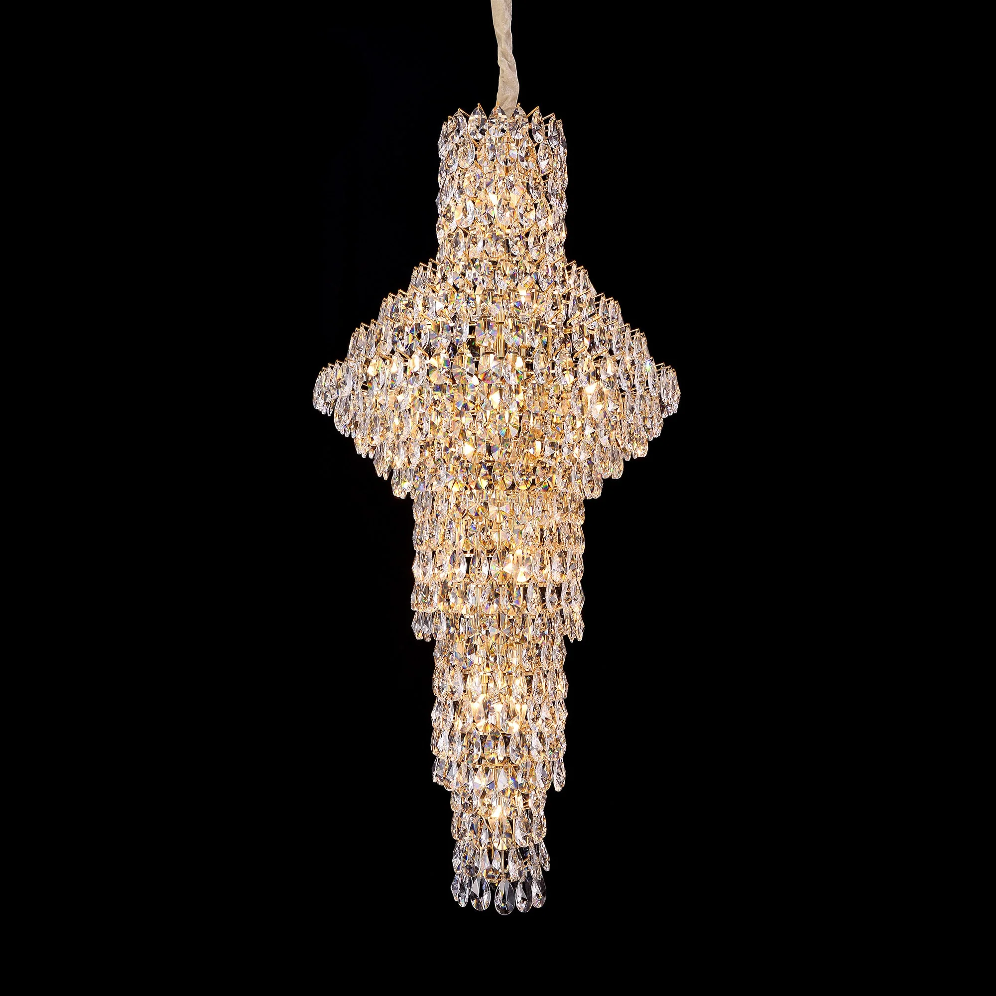Modern Nail Shaped Crystal Chandelier For Foyer/Staircase/High-ceiling - Image 2