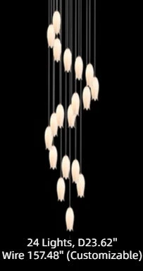 Modern White Ceramic Elegant Tulip Flower Chandelier For Foyer/Staircase - Image 11