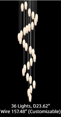 Modern White Ceramic Elegant Tulip Flower Chandelier For Foyer/Staircase - Image 12
