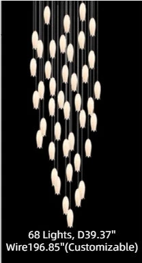 Modern White Ceramic Elegant Tulip Flower Chandelier For Foyer/Staircase - Image 14