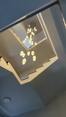 Modern White Ceramic Elegant Tulip Flower Chandelier For Foyer/Staircase - Image 4