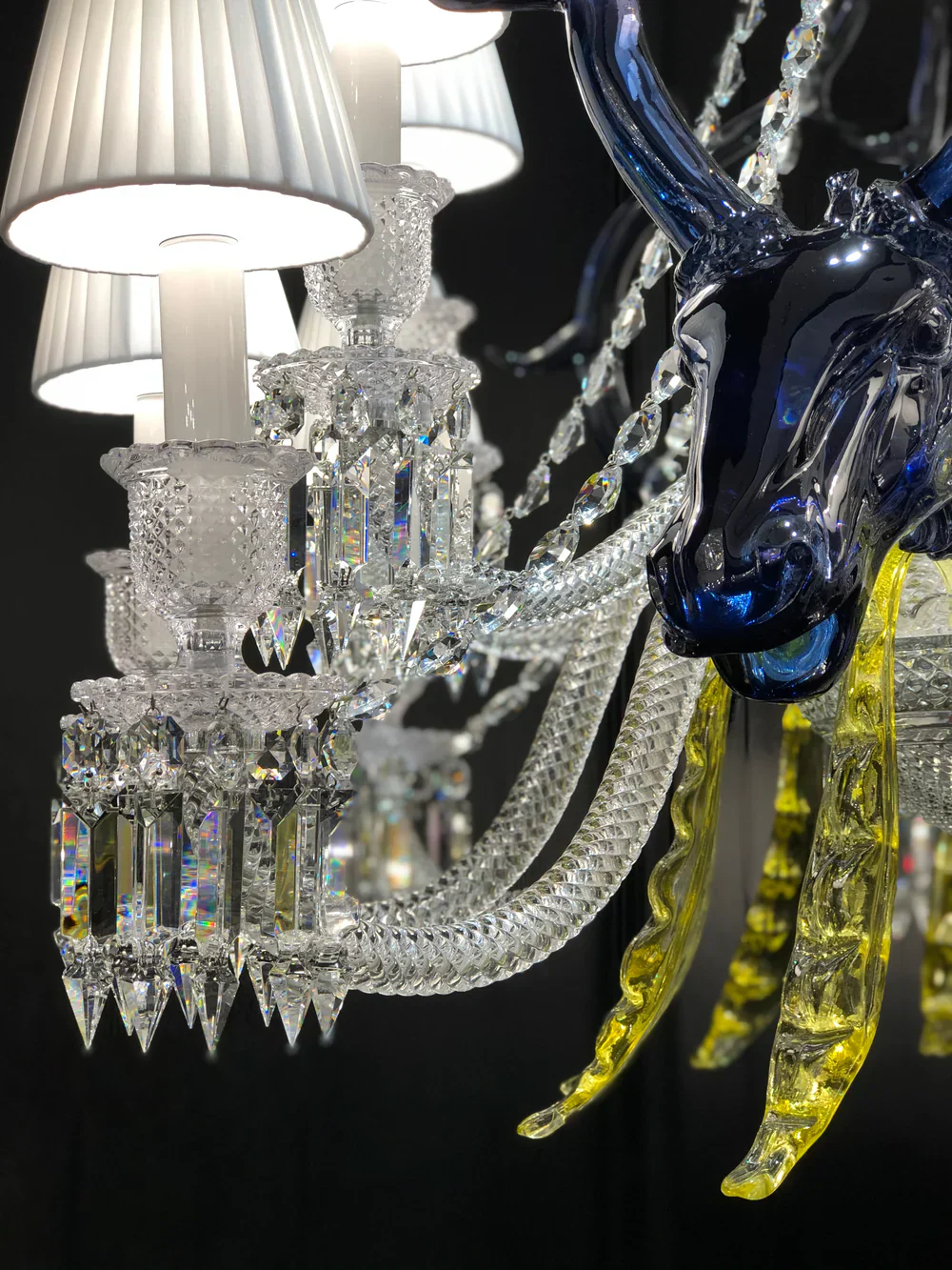 Traditional Colorful Candle Branch Blue Deer Crystal Chandelier for Living Room/Dining Room - Image 13