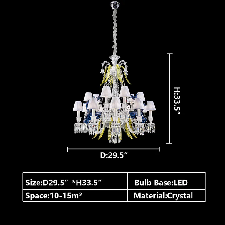 Traditional Colorful Candle Branch Blue Deer Crystal Chandelier for Living Room/Dining Room - Image 18