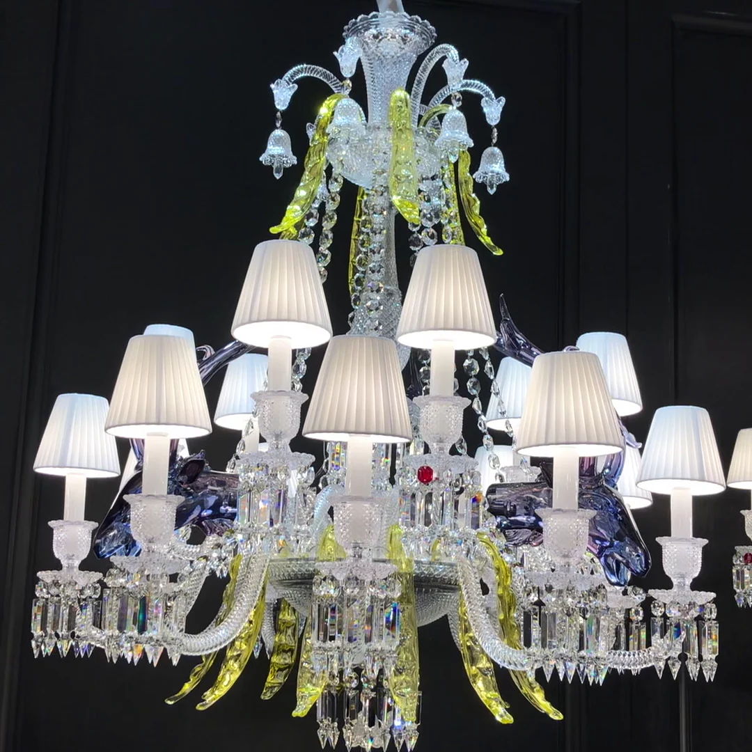 Traditional Colorful Candle Branch Blue Deer Crystal Chandelier for Living Room/Dining Room - Image 3