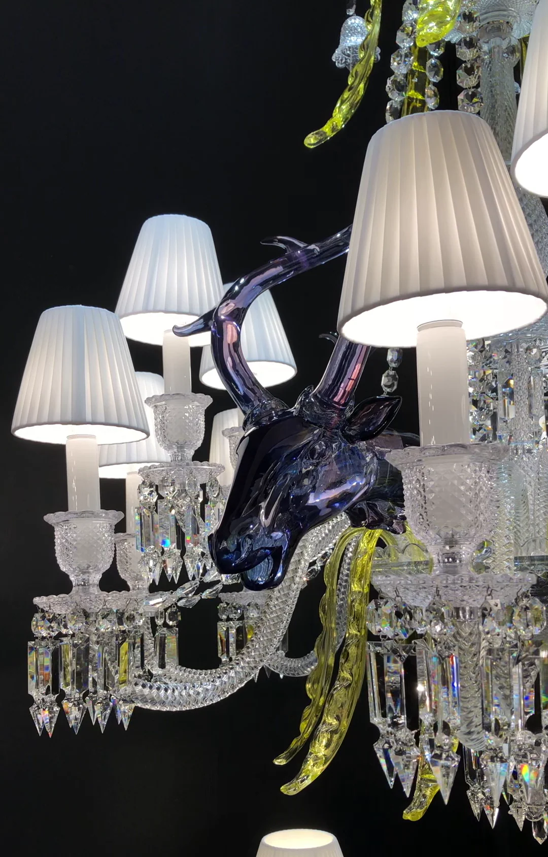 Traditional Colorful Candle Branch Blue Deer Crystal Chandelier for Living Room/Dining Room - Image 4