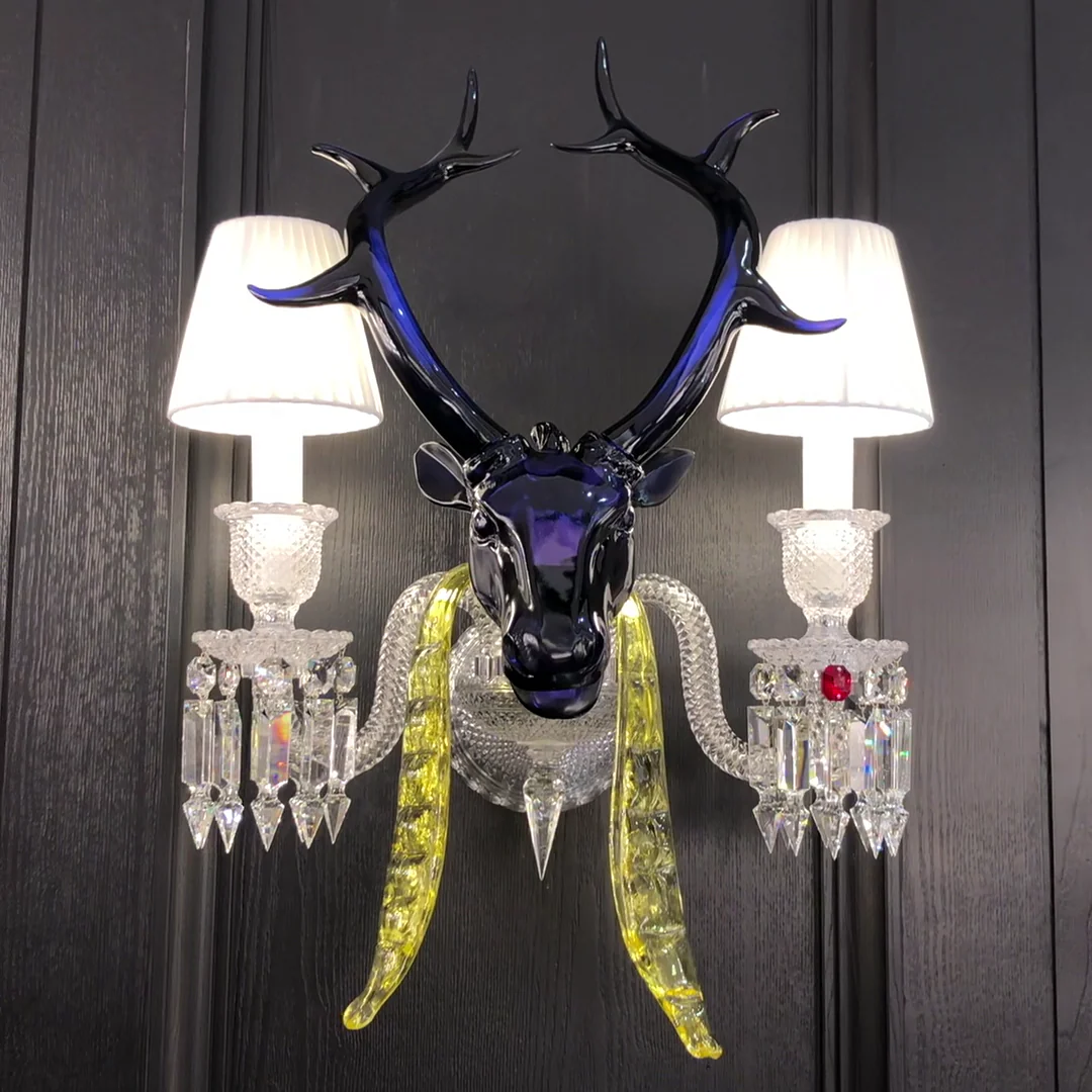 Traditional Colorful Candle Branch Blue Deer Crystal Chandelier for Living Room/Dining Room - Image 8