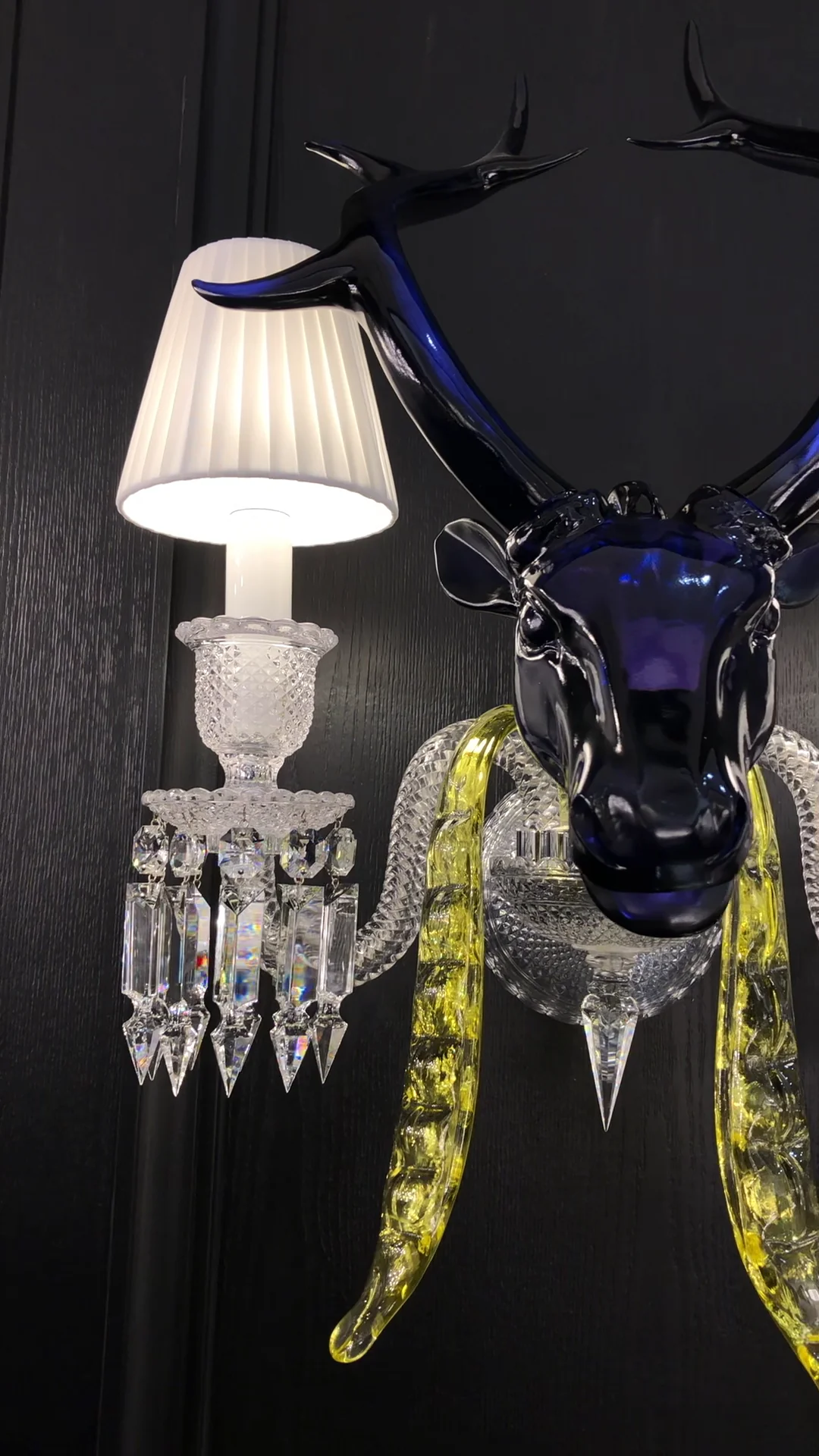 Traditional Colorful Candle Branch Blue Deer Crystal Chandelier for Living Room/Dining Room - Image 9
