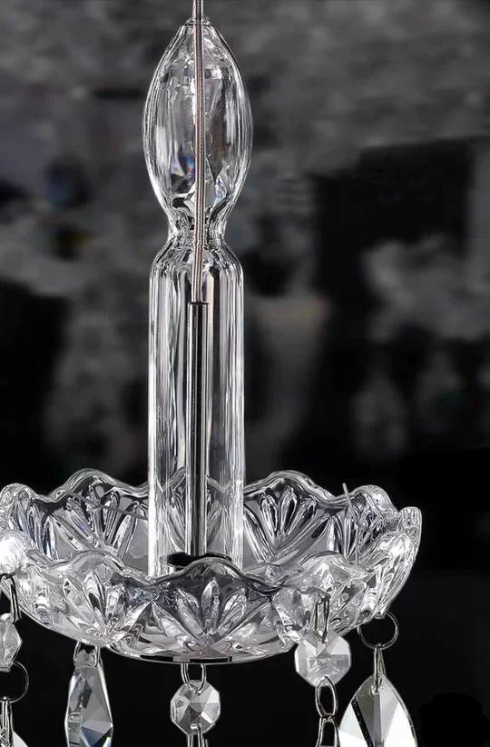 French Romantic Candle Crystal Chandelier White Modern Art Creative Pendant Light For Living Room/Dining Room/Bedroom - Image 10