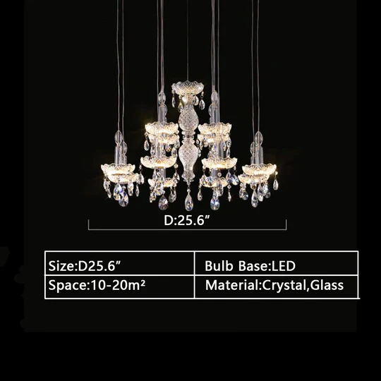 French Romantic Candle Crystal Chandelier White Modern Art Creative Pendant Light For Living Room/Dining Room/Bedroom - Image 12
