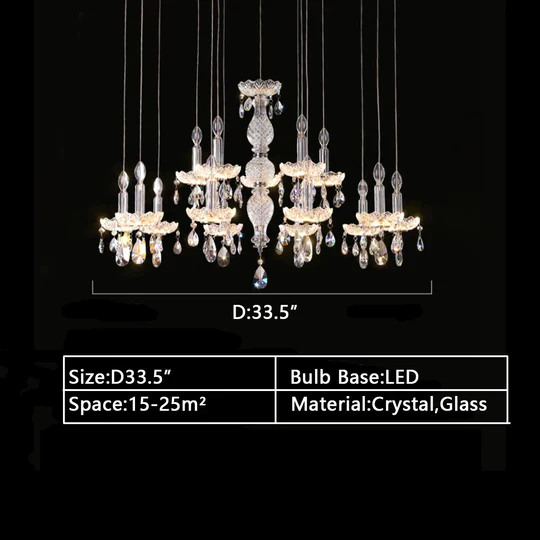 French Romantic Candle Crystal Chandelier White Modern Art Creative Pendant Light For Living Room/Dining Room/Bedroom - Image 13