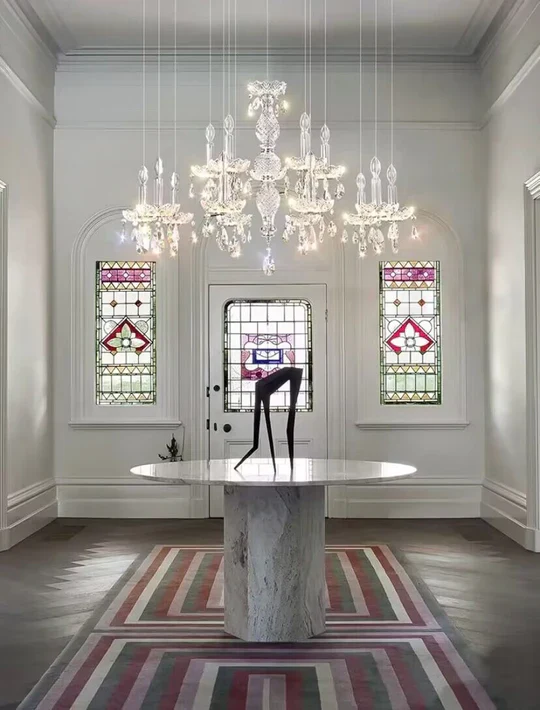 French Romantic Candle Crystal Chandelier White Modern Art Creative Pendant Light For Living Room/Dining Room/Bedroom - Image 3